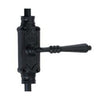 Hamilton Brass Lever Handle Door Iron Espagnolette Bolt or Cremone BoltHardware Black Powder Coated Up to 9 feet Doors (Right Hand)