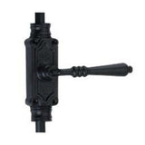 Hamilton Brass Lever Handle Door Iron Espagnolette Bolt or Cremone BoltHardware Black Powder Coated Up to 9 feet Doors (Right Hand)