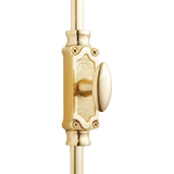 Hamilton Brass Stepney Window Brass Espagnolette Bolt or Cremone Bolt Hardware 6 feet Polished Brass LacqueredUp to 6 feet