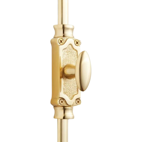 Hamilton Brass Stepney Window Brass Espagnolette Bolt or Cremone Bolt Hardware 6 feet Polished Brass UnlacqueredUp to 6 feet