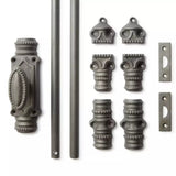 Hamilton Brass Beaded Door Iron Cremone Bolt or Espagnolette Bolt Antique Iron Finish Up to 9 feet Doors