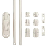 Hamilton Brass Art Deco Door Iron Espagnolette Bolt or Cremone Bolt Hardware Black Powder Coated Up to 9 feet Doors