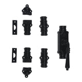 Hamilton Brass Lever Handle Door Iron Espagnolette Bolt or Cremone BoltHardware Black Powder Coated Up to 9 feet Doors (Right Hand)