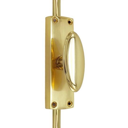 Hamilton Brass Oval Knob Espagnolette Bolt or Cremone Bolt -Upto 8.5'