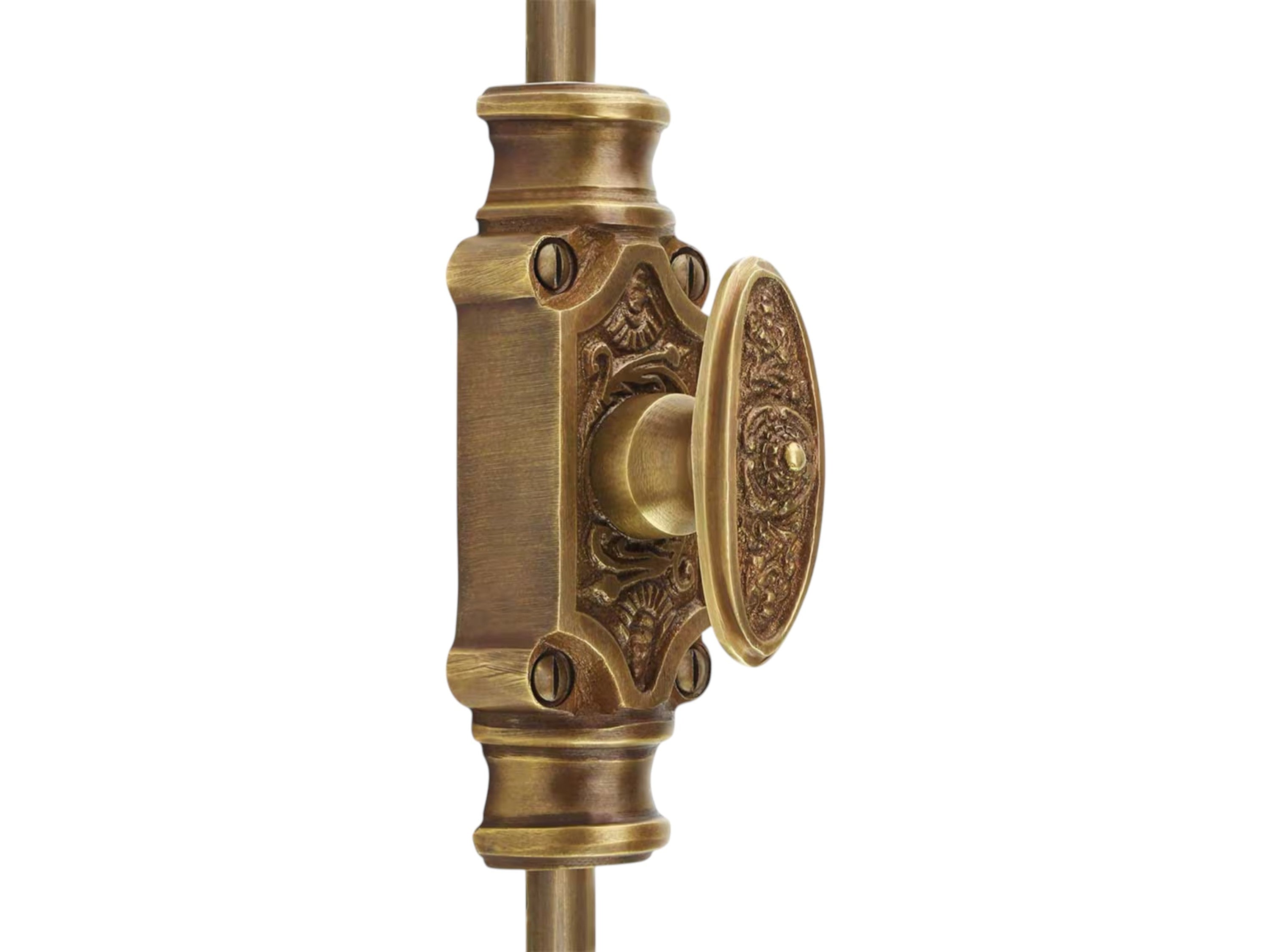 Hamilton Brass Dalston Cabinet Brass Cremone Bolt or Espagnolette Bolt Hardware 2 feet Unlacquered Antique Brass Up to 2 feet Cabinets