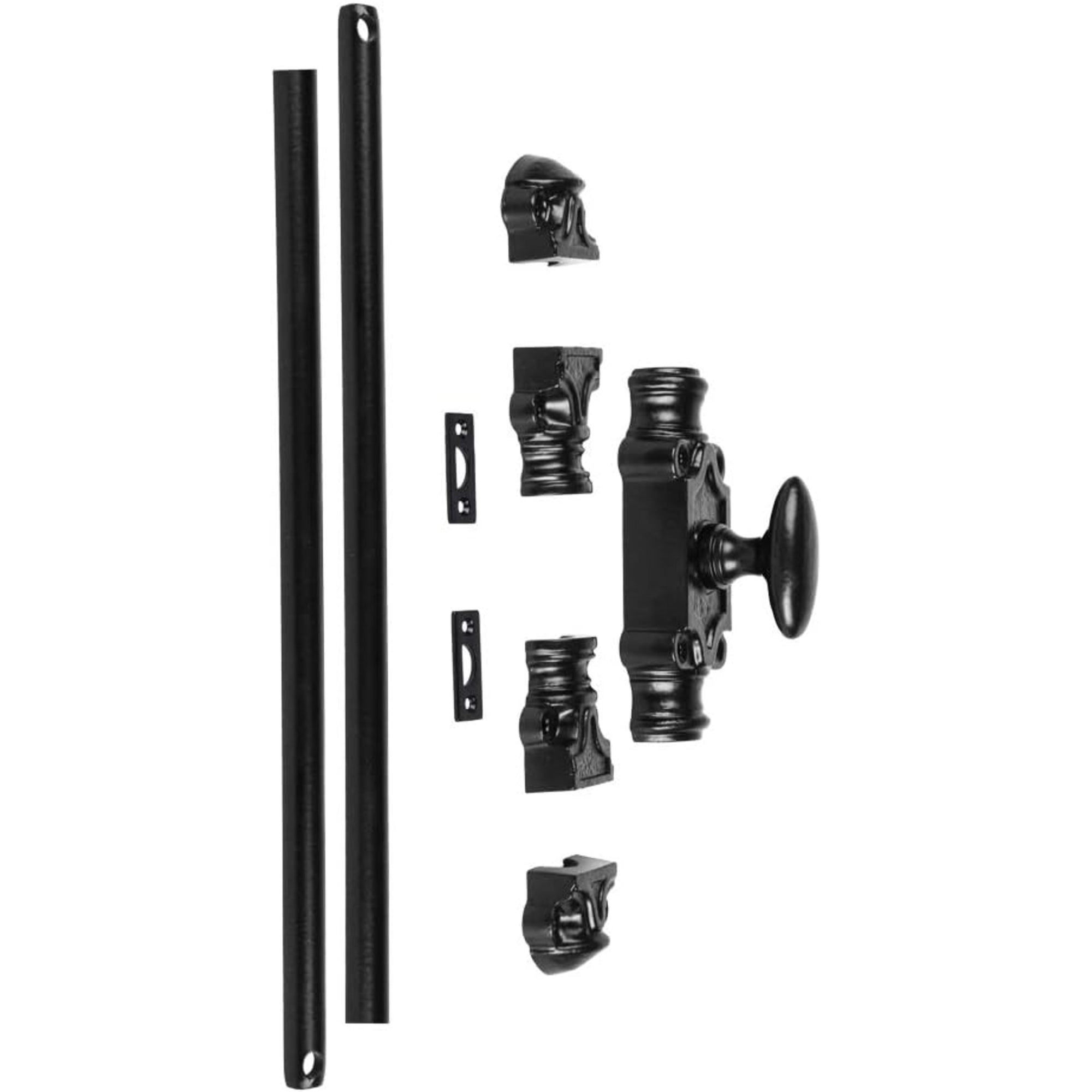 Hamilton Brass Stepney Cabinet Iron Espagnolette Bolt ot Cremone Bolt Hardware 2 feet Black Powder Coated Finish Up to 2 feet