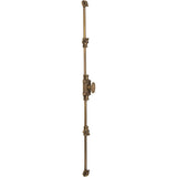 Hamilton Brass Beaded Cabinet Brass Espagnolette Bolt or Cremone Bolt Hardware 2 feet Antique Brass Lacquered Up to 2 feet Cabinets