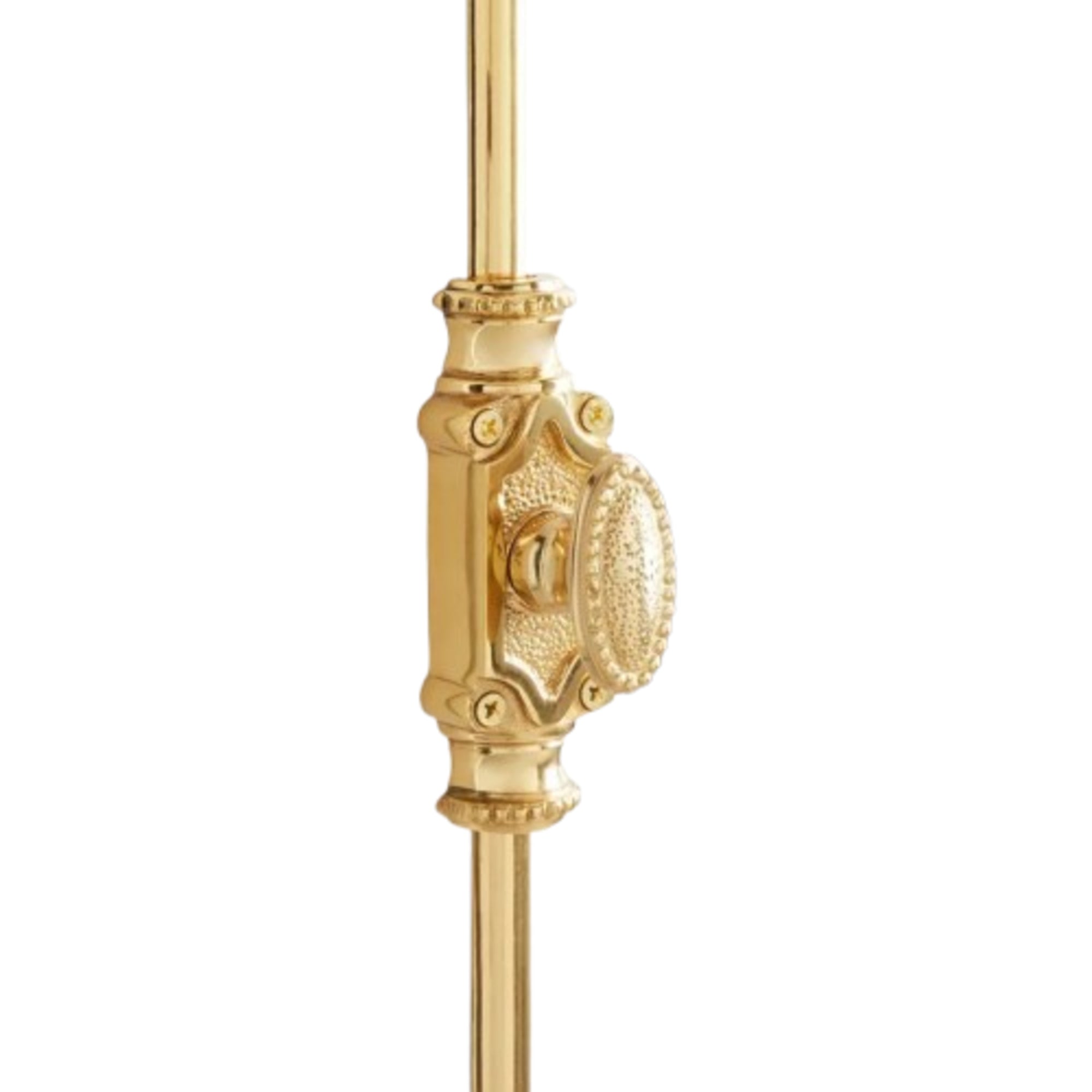 Hamilton Brass Beaded Cabinet Brass Cremone Bolt or Espagnolette Bolt Hardware 2 feet Polished Brass Unlacquered Up to 2 feet