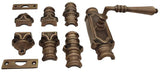 Hamilton Brass Lever Handle Door Brass Espagnolette Bolt or Cremone Bolt Unlacquered Antique Brass Upto 9 feet Doors