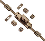 Hamilton Brass Art Deco Door Brass Espagnolette Bolt or Cremone Bolt 9 feet Antique Brass Unlacquered Up to 9 feet Doors
