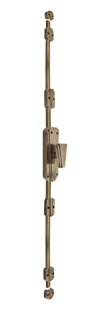 Hamilton Brass Art Deco Door Brass Espagnolette Bolt or Cremone Bolt 9 feet Antique Brass Unlacquered Up to 9 feet Doors