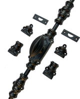 Hamilton Brass Barcheski Door Iron Cremone Bolt or Espagnolette Bolt Textured Matt Black Up to 9 feet Doors