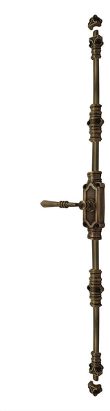 Hamilton Brass Lever Handle Door Brass Espagnolette Bolt or Cremone Bolt Unlacquered Antique Brass Upto 9 feet Doors