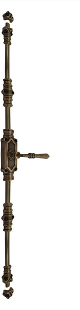 Hamilton Brass Lever Handle Door Brass Espagnolette Bolt or Cremone Bolt Unlacquered Antique Brass Upto 9 feet Doors