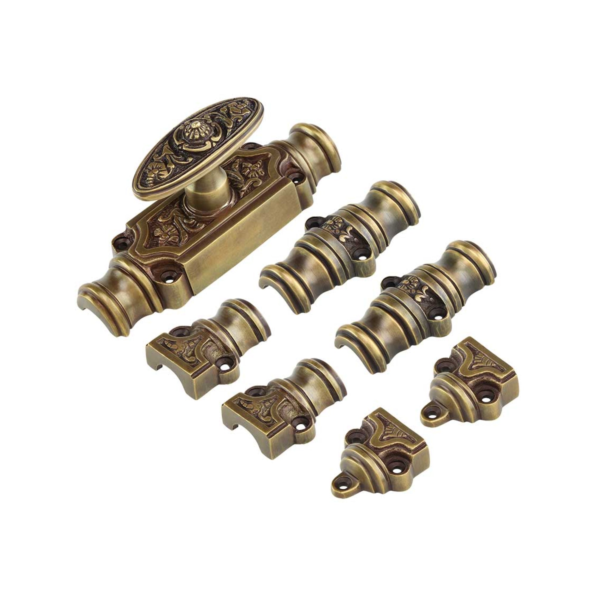 Hamilton Brass Dalston Door Brass Cremone Bolt or Espagnolette Bolt9 feet Antique Satin Brass Lacquered Upto 9' Doors