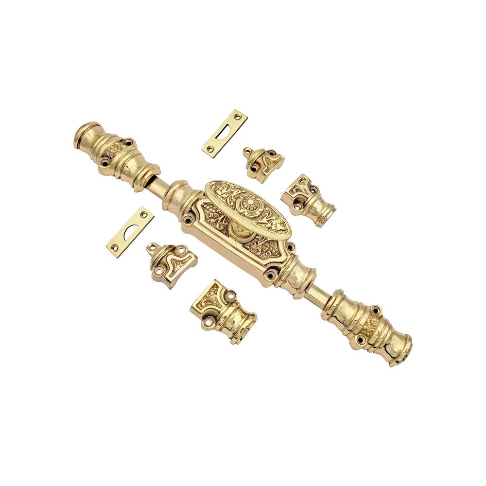 Hamilton Brass Dalston Door Brass Espagnolette Bolt or Cremone Bolt 9 feet Polished Brass Unlacquered Upto 9' Doors…