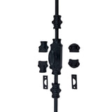 Hamilton Brass Stepney Window Iron Espagnolette Bolt or Cremone Bolt Hardware 6 feet Black Powder Coated Up to 6 feet